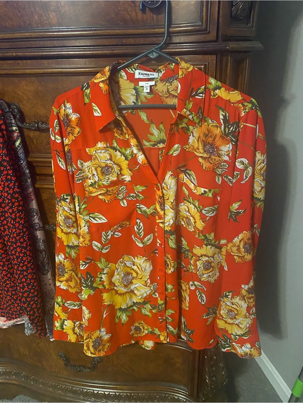 Express Floral Portofino Blouse